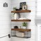 Bathroom Shelves Over Toilet Wall Mounted Floating Shelves Farmhouse Shelf Toilet Paper Storage Small 16 inch Set of 3, Rustic Brown (019-BN3)